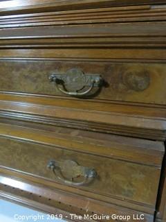 Furniture: Vintage: Antique: 3 Drawer Marble Top Chest; Excellent Veneers; 45 x 21 x 28 1/2"T