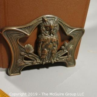 Book: Legal: Brass Book Holder: adjustable w/Owl motif