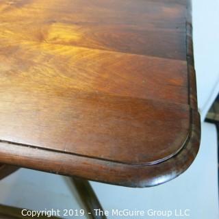 Furniture: Vintage: Antique: Square Eastlake Pedestal Carved Table (distressed)