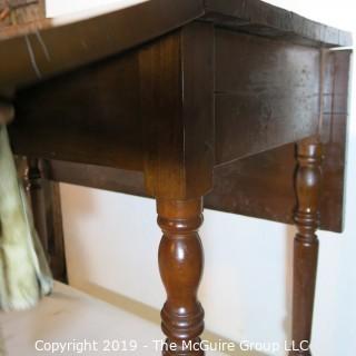 Furniture: Vintage: Antique: Double Drop-Leaf Spindle Table w/ wood peg construction (w/character issues)