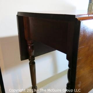 Furniture: Vintage: Antique: Double Drop-Leaf Spindle Table w/ wood peg construction (w/character issues)