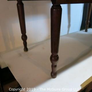 Furniture: Vintage: Antique: Double Drop-Leaf Spindle Table w/ wood peg construction (w/character issues)