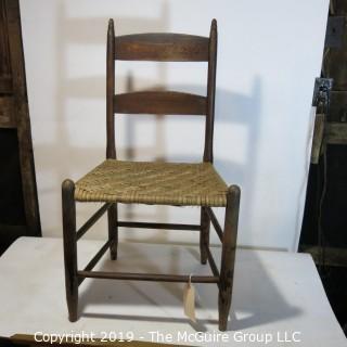 Furniture: Vintage: Antique: Coil Woven Ladder-back Chair Spindle