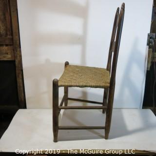 Furniture: Vintage: Antique: Coil Woven Ladder-back Chair Spindle