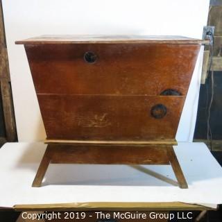 Furniture: Vintage: Antique: Pine Pie-Safe/Larder Trapezoidal Design (hinge needs stabilizing)