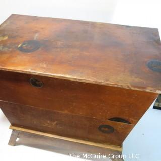 Furniture: Vintage: Antique: Pine Pie-Safe/Larder Trapezoidal Design (hinge needs stabilizing)