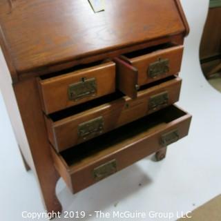 Furniture: Vintage: Antique: Secretary: Oak; 28W x 16 1/2D x 46"T