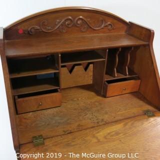 Furniture: Vintage: Antique: Secretary: Oak; 28W x 16 1/2D x 46"T