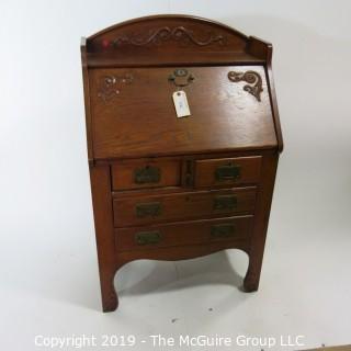 Furniture: Vintage: Antique: Secretary: Oak; 28W x 16 1/2D x 46"T