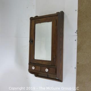 Furniture: Vintage: Antique: Spindle: Walnut?Bathroom Cabinet w/Mirror; 15W x 8D x 30"T