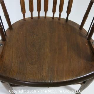 Furniture: Vintage: Antique: Bent Arm Chair: Flat Spindles: 29W (outer edge to edge) 21W x 19 1/4D x 42 1/2"T 