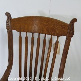 Furniture: Vintage: Antique: Bent Arm Chair: Flat Spindles: 29W (outer edge to edge) 21W x 19 1/4D x 42 1/2"T 