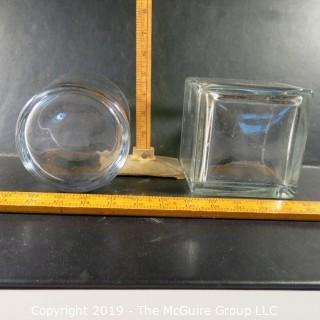 Glass open containers: round & square