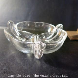 Glass: EAPG: Tri-section bowl and lidded jar (mismatched?)