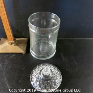 Glass: EAPG: Tri-section bowl and lidded jar (mismatched?)