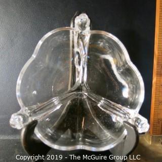 Glass: EAPG: Tri-section bowl and lidded jar (mismatched?)