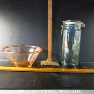 Glass: Kitched: VTG Bowl and tall canning jar