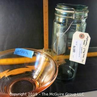 Glass: Kitched: VTG Bowl and tall canning jar