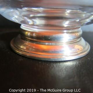 Glass: Ctystal Ash Tray and Silver footed dish