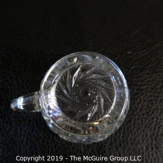 Glass: EAPG: Tri-section Punch Bowl and Matching Glasses - Possibly Fostoria? Pin-wheel Pattern