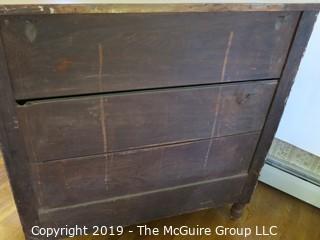 Furniture: Vintage: Antique: 4-Drawer Chest; 45W x 22D x 47"T (missing 1 glass knob) 