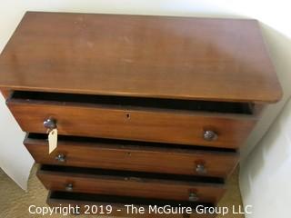 Furniture: Vintage: Antique: 4-Drawer Chest; 40W x 18D x 39"T