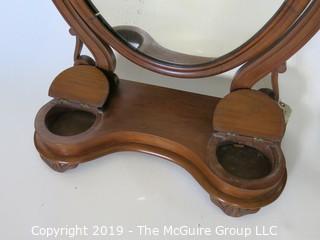 Furniture: Vintage: Antique: Tilting Dressing Mirror w/ 2-compartments; 10W x 10D x 26"T