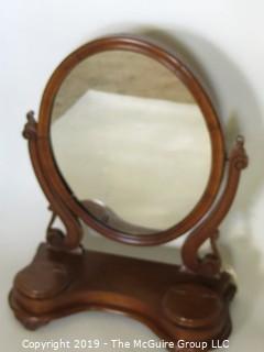 Furniture: Vintage: Antique: Tilting Dressing Mirror w/ 2-compartments; 10W x 10D x 26"T