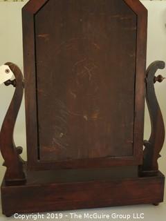 Furniture: Vintage: Antique: Mahogany Dressing Table Tilting Mirror w/ 3-drawers; hallmarked: Leroy S. Boyd, Arlington, VA 1928; 23W x 8 1/2D x 32"T