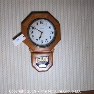 Furniture: Wall Clock: Octagonal Regulator Wall Clock 