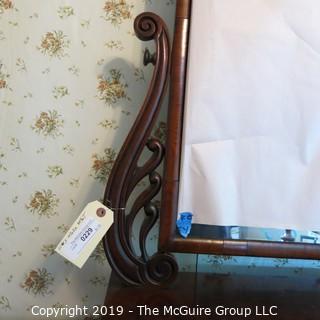 Furniture: Vintage: Antique: 2 Drawer Swing Dressing Table Mirror w/ side lyre motif; 21W x 10D x 30"T