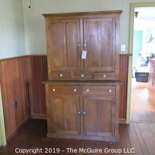 Furniture: Vintage: Kitchen Hutch/Cabinet 1-piece 5-drawers 6-shelves; 44 x 22 x 73"T