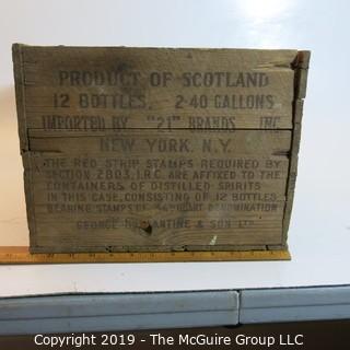 Collectible: Advertising: Wooden Box: Ballantine Whiskey (condition issues)