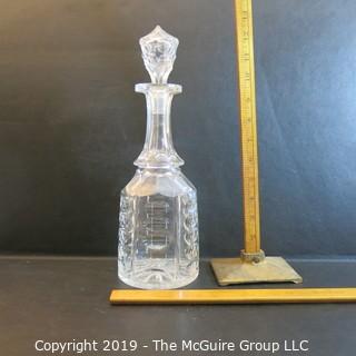 Crystal: Tall Lead Crystal Decanter w/ pointed stopper