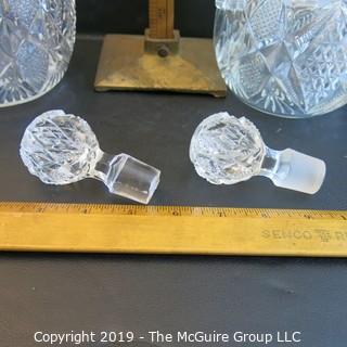 Two (2) EAPG Decanters w/ stoppers 1 w/ handle