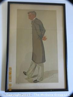 Framed Vanity Fair Lithograph; "Spy"; 10 1/2 x 16