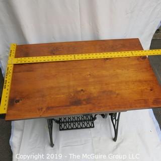 Furniture: Vintage: Antique: work table desk w/drawer from pedal SINGER sewing machine base