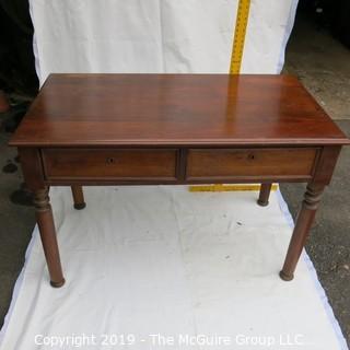 Furniture: Vintage: Antique: 2-Drawer Desk Top Mahogany Veneers