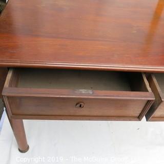 Furniture: Vintage: Antique: 2-Drawer Desk Top Mahogany Veneers