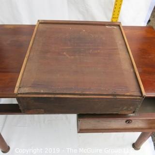 Furniture: Vintage: Antique: 2-Drawer Desk Top Mahogany Veneers