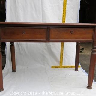 Furniture: Vintage: Antique: 2-Drawer Desk Top Mahogany Veneers