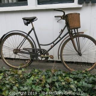 Collectible: Antique: Bicycle: circa 1940; Columbia w/ 1943-44 Smith College Plate; Northampton, MA. License