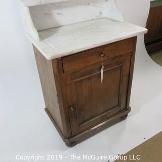 Furniture: Vintage: Antique: Bathroom Vanity w/ White Mable top; 25W x 17D x 30"T