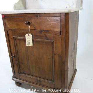 Furniture: Vintage: Antique: Bathroom Vanity w/ White Mable top; 25W x 17D x 30"T