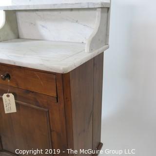 Furniture: Vintage: Antique: Bathroom Vanity w/ White Mable top; 25W x 17D x 30"T