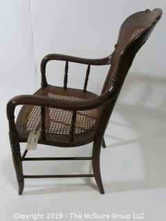 Furniture: Vintage: Antique: Cain Woven Spindle Arm Chair; 21W x 18D x 37"T