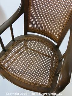 Furniture: Vintage: Antique: Cain Woven Spindle Arm Chair; 21W x 18D x 37"T