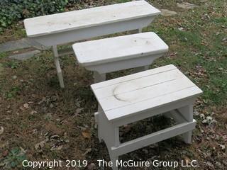 Furniture: Painted Garden Benches x3