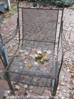 Furniture: Garden: 5-metal chairs and table