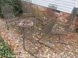 Furniture: Garden: 5-metal chairs and table